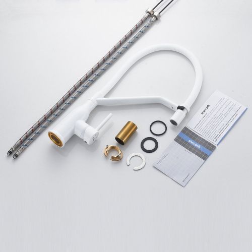 Смеситель для кухни Shevanik S343C-1 на мойку белый - фото 4