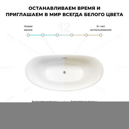 Ванна акриловая Wellsee Enjoy e Amedeo 237401000 175х85 отдельностоящая овальная с ножками