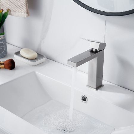 Смеситель Shevanik S7001L на раковину сатин