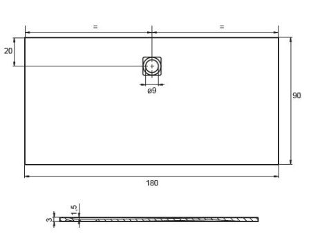 Душевой поддон из искусственного камня Riho VELVET SOLE D006011105 180х90 белый