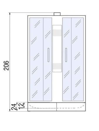 Душевая кабина River NARA 10000003638 90х70 четверть круга без крыши ориентация универсальная