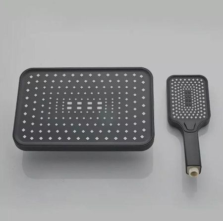 Душевая стойка ALMAes GaLaxy SDI-1801 настенная цвет черный с термостатом