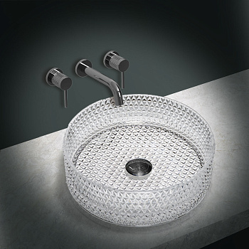 Раковина стеклянная Vincea VBS-5GL01 40х40 накладная цвет прозрачный без отверстий под смеситель