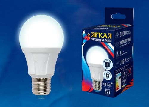 Лампа светодиодная Uniel LED-A60 13W/3000K/E27/FR PLP01WH картон - фото 2