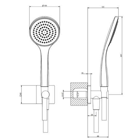 Душевой гарнитур Gessi Rilievo 59123#031 настенный хром