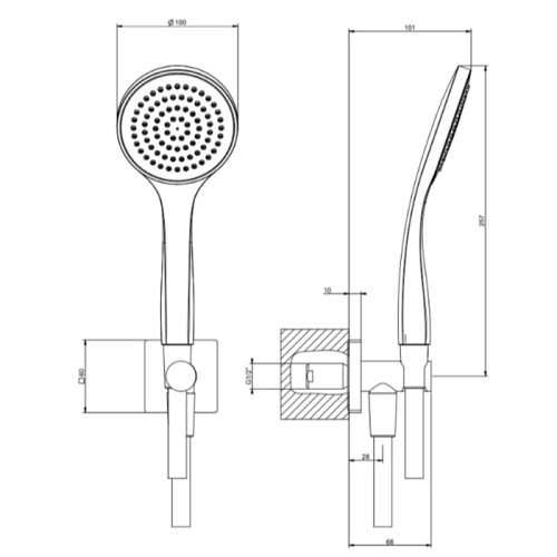 Душевой гарнитур Gessi Rilievo 59123#031 настенный хром - фото 2