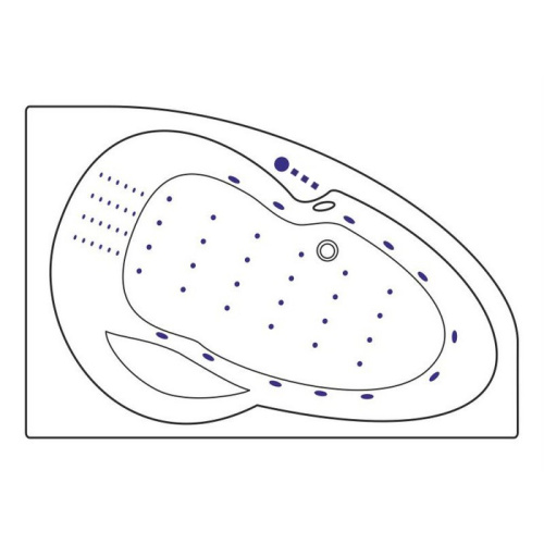Ванна акриловая гидромассажная Excellent NEWA WAEX.NEP16.NANO.CR 160х95 пристенная асимметричная с каркасом - фото 2