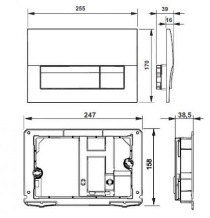 Клавиша смыва механическая Roca In-Wall 78901170B1 цвет хром