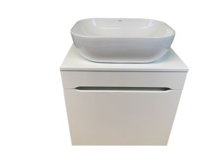 Тумба с раковиной Sintesi STL.W7013_SIN-LVB-APP-403 60х60 подвесная цвет белый