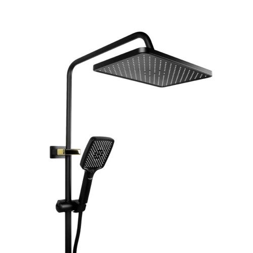 Душевая стойка Fixsen FX-9400B настенная цвет черный/золото - фото 5