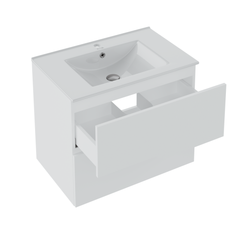 Тумба под раковину Runo Палермо 00-00004084 80х40 подвесная цвет белый - фото 3