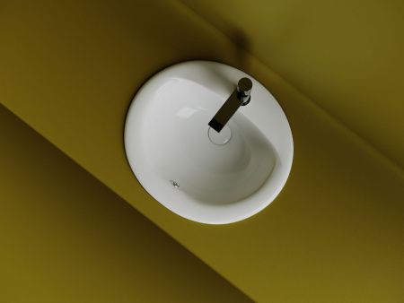 Раковина из сантехнического фарфора Ceramica Nova SUN CN6080 50х50 встраиваемая цвет белый 1 отверстие под смеситель