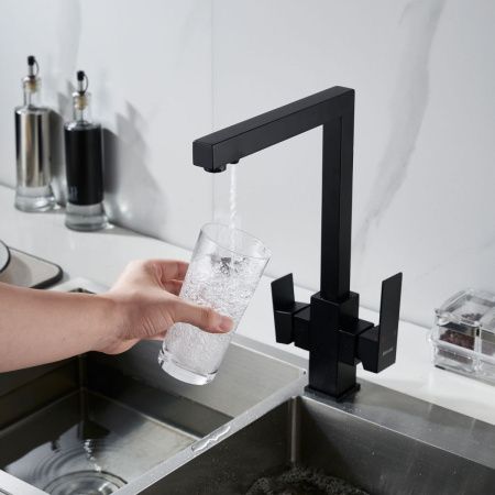 Смеситель для кухни Shevanik S148H на мойку черный