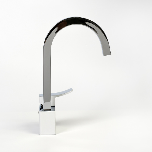 Смеситель для кухни WasserKRAFT Aller 1060 WHITE 1067W на мойку/столешницу белый/хром - фото 4