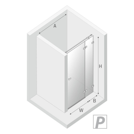 Душевая дверь New Trendy AVEXA EXK-1444 90х200 стекло прозрачное профиль хром глянцевый