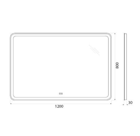 Зеркало с подсветкой и антизапотеванием BelBagno Marino SPC-MAR-1200-800-LED-TCH-WARM 120х80 подвесное