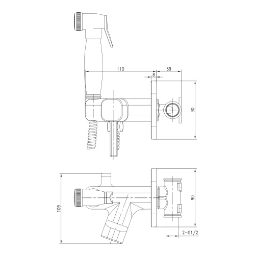 Гигиенический душ со смесителем LeMark Solo LM7165G золото - фото 3