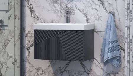 Тумба под раковину Velvex EDGE tp.EDG.9696.60.1Y графит 60х40 подвесная цвет серый