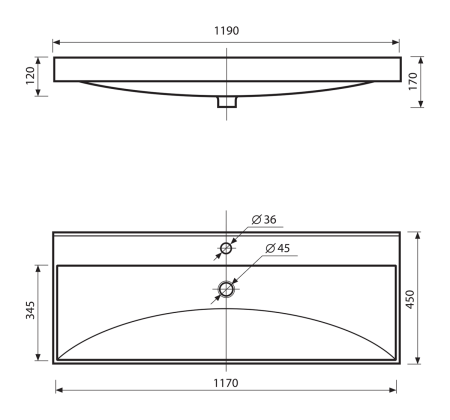 Раковина мебельная из искусственного камня Misty D4019 120 Р-Мис14120-4019Д 120х50 накладная цвет белый