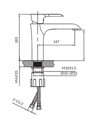 Смеситель AltroBagno Costanza AltroBagnoCostanza0125Or на раковину золото