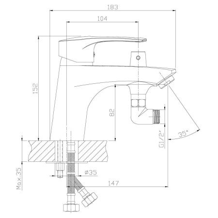 Смеситель Rossinka T T40-38 на борт ванны хром
