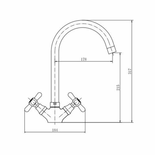 Смеситель для кухни Fashun A4025 на мойку хром - фото 3