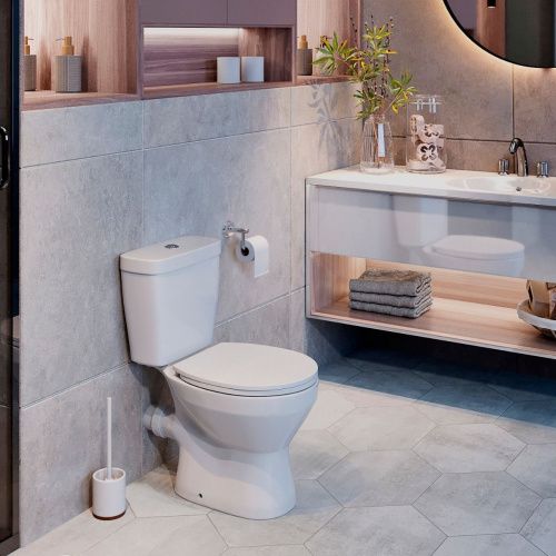 Унитаз напольный с бачком Taliente Elegia Vortex белый с сиденьем микролифт безободковый душевой смыв - фото 4