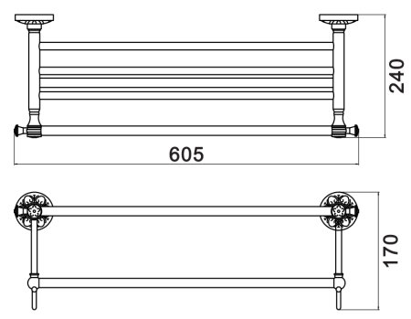 Полка в ванную комнату Savol S-005844C