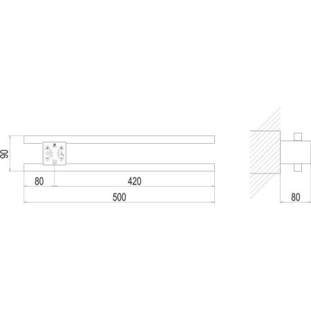 Полотенцесушитель электрический Terminus 4670078538758 50х10 хром