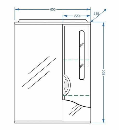 Зеркало-шкаф Stella Polar Сильва SP-00000208 60х14х80 подвесной цвет белый - фото 5