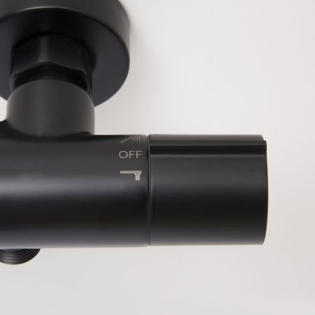 Смеситель для ванны и душа Wasserkraft Elbe 7400 7411 Thermo настенный черный с термостатом