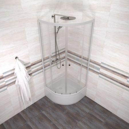 Душевой уголок Тритон Ультра Щ0000072616 80х80 стекло прозрачное профиль белый с поддоном