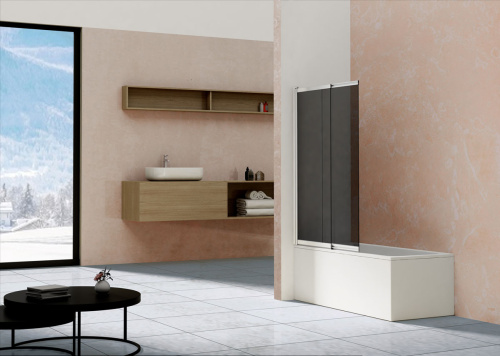 Душевая шторка на ванну Vincea VSB-1E VSB-1E100CG 100х145 стекло тонированное профиль хром глянцевый - фото 2