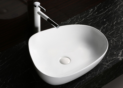 Раковина из сантехнического фарфора Cerutti SPA CR0044C 55х42 накладная цвет белый
