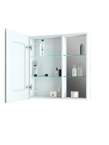 Зеркало-шкаф Континент Aperio МВК006 80х15х80 подвесной цвет белый - фото 4 Зеркало-шкаф Континент Aperio МВК006 80х15х80 подвесной цвет белый - фото 4