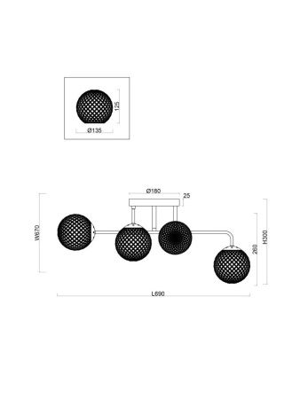 Люстра потолочная Freya Navel FR8016PL-06BBS