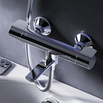 Смеситель для ванны и душа Am.Pm X-Joy F85A50000 настенный хром с термостатом