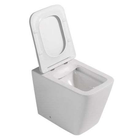 Унитаз приставной Abber Rechteck AC1211 белый с сиденьем микролифт безободковый каскадный смыв