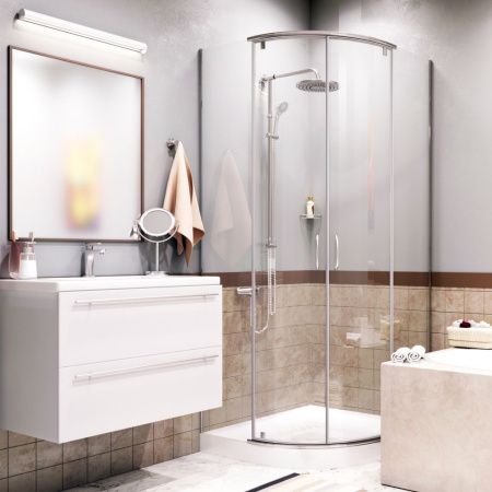 Душевой уголок Wasserkraft Leine 35P01 90х90 стекло прозрачное профиль хром без поддона