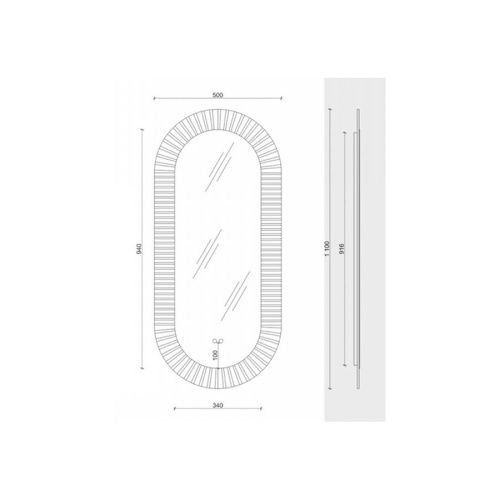 Зеркало с подсветкой Maretti AN1450110V12EL 50х110 цвет белый - фото 3