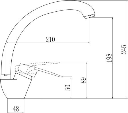 Смеситель для кухни Savol S-T4104-1 на мойку хром