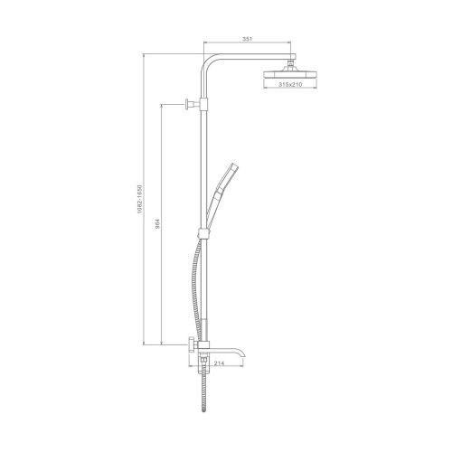 Душевая стойка Raglo R02.24.23 настенная цвет золотой - фото 2