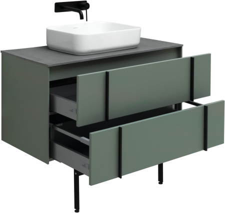 Тумба под раковину Allen Brau Reality 1.32007.CGM 100х46х50 подвесная цвет зеленый/серый