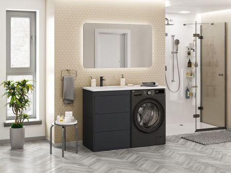 Тумба под раковину Brevita Grafit GRA-01060-013Я 60х50 напольная цвет черный