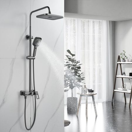 Душевая стойка Raffine F3696T настенная цвет оружейная сталь