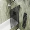 Душевая шторка на ванну Maybah Glass MGV-133-6у 45х140 стекло тонированное профиль черный ориентация универсальная
