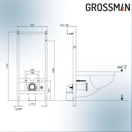 Инсталляция + унитаз Grossman 901.5501.01.000 белый