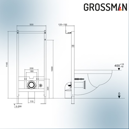 Инсталляция + унитаз Grossman 901.5502.01.000 белый - фото 3
