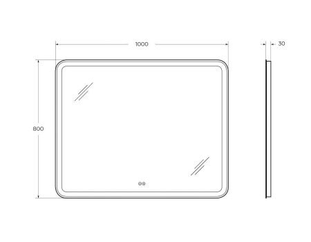 Зеркало с подсветкой Cezares CZR-SPC-MC-1000-800-RGB-TCH 100х80 подвесное