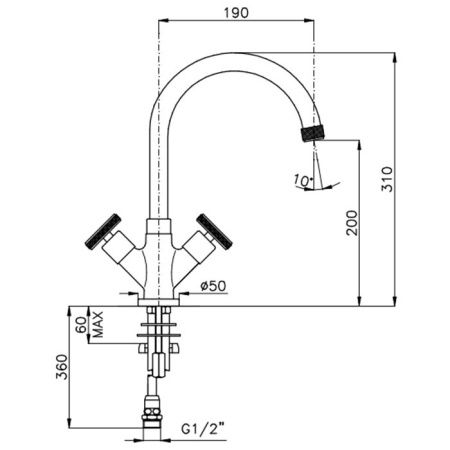 Смеситель для кухни Nicolazzi AR/38 3306CR44 на мойку хром